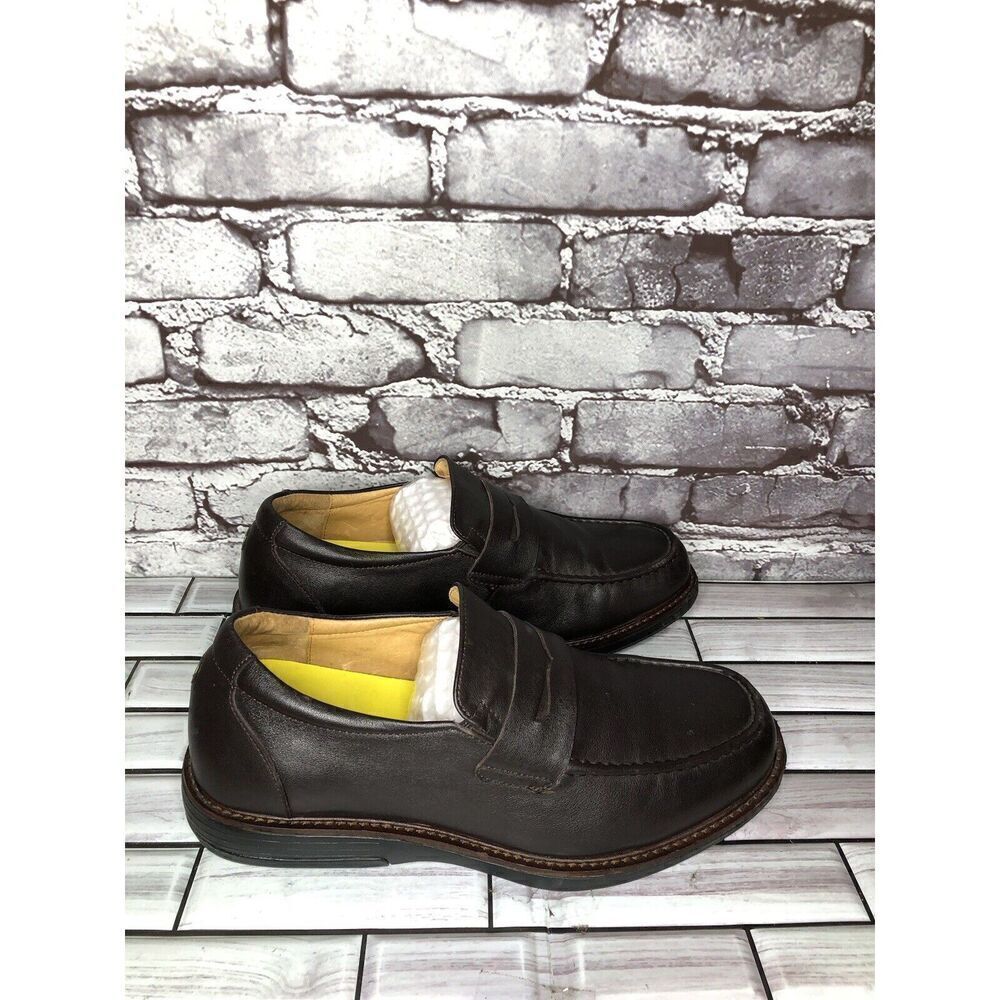 Gravity Defyer Ludvig Brown Leather Slip On Loafers Shoes Men’s Sz 8m Us/41eu View 3